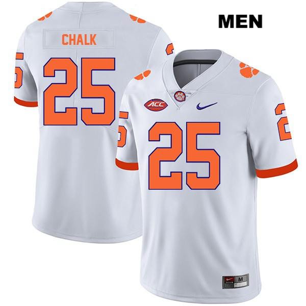 Men's Clemson Tigers #25 J.C. Chalk Stitched White Legend Authentic Nike NCAA College Football Jersey LMF6546HN
